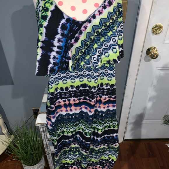 PRINTED MAXI DRESS SZ XL - Picture 2 of 5